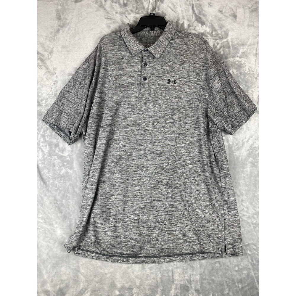 Under Armour Men's Polo Shirt 2XL Loose‎ Heatgear Heather Gray Golf